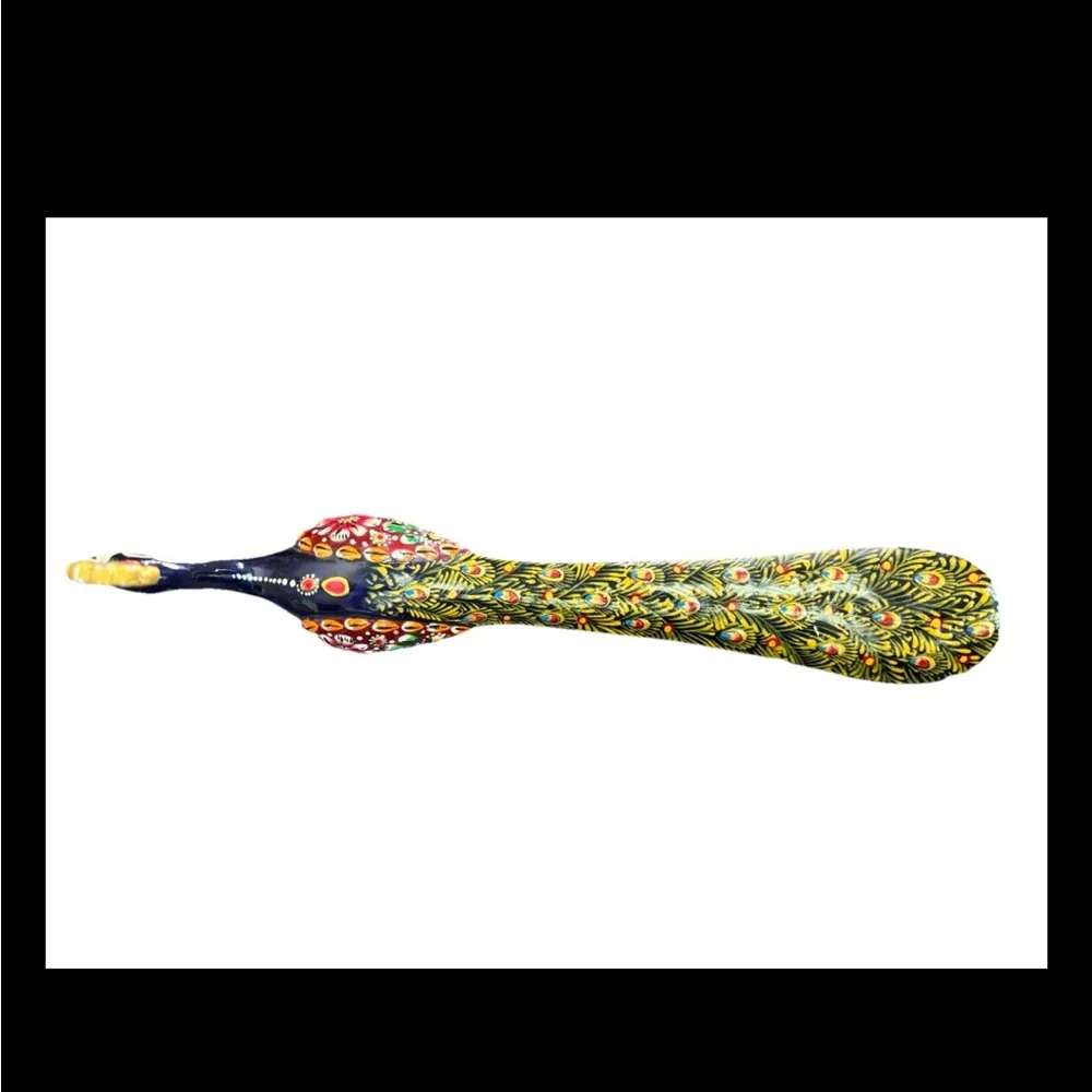Colorful Peacock Bird Figurine metal
